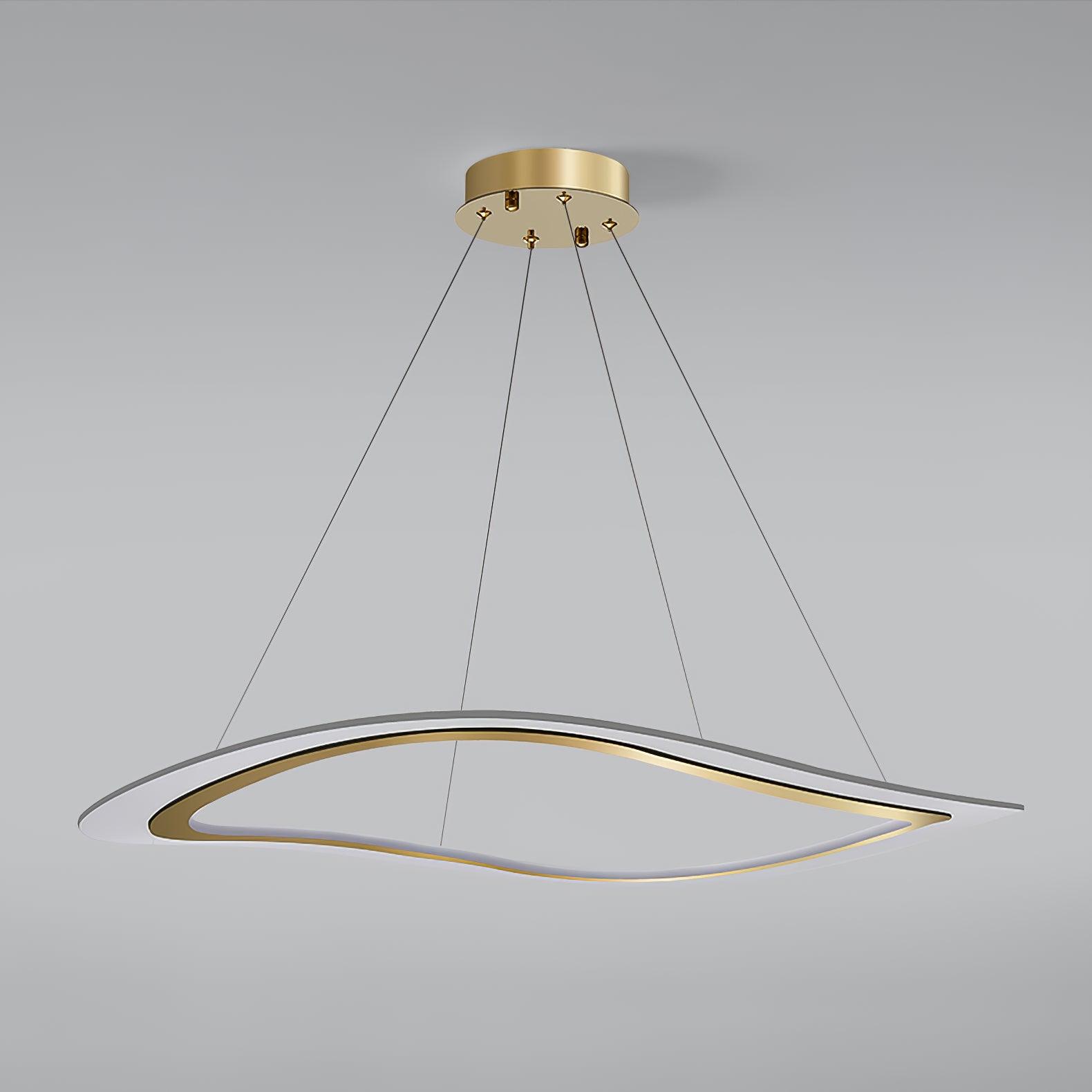 Modern Gold Curved LED Chandelier Acrylic Flush Mount Ceiling Light Marques