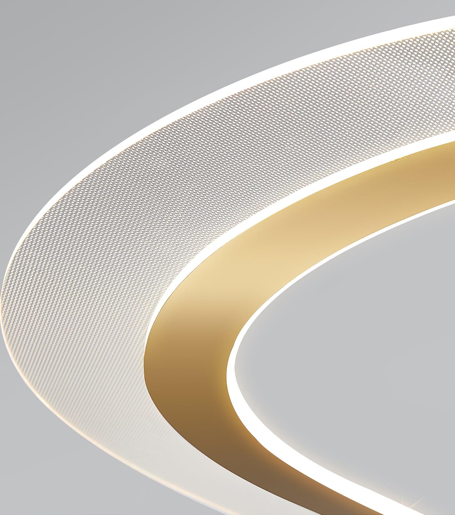 Modern Gold Curved LED Chandelier Acrylic Flush Mount Ceiling Light Marques