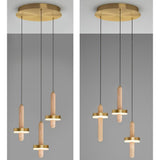 Modern Gold Cylinder LED Pendant Lighting for Kitchen Island and Living Room Adjustable Nordic Hanging Lamp