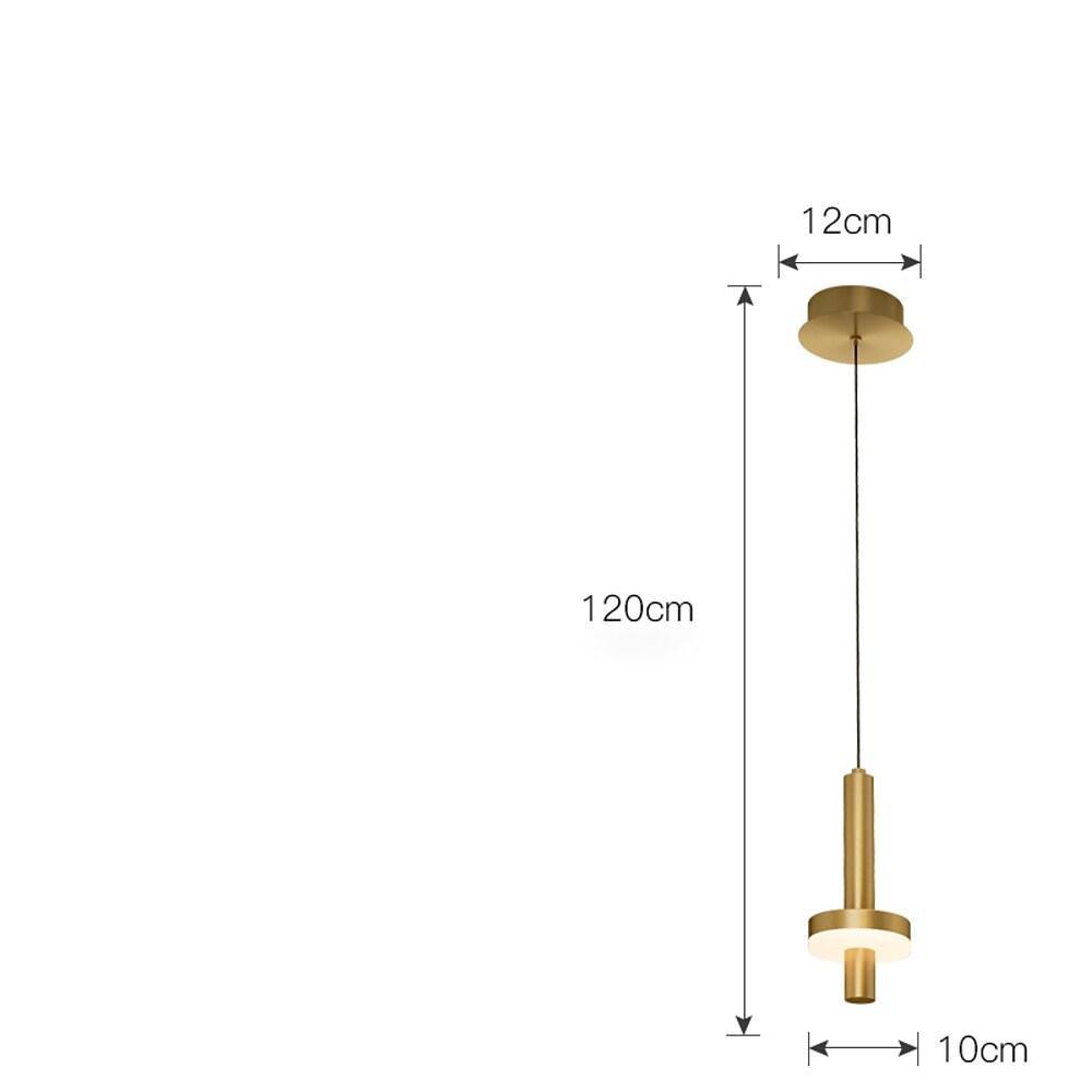 Modern Gold Cylinder LED Pendant Lighting for Kitchen Island and Living Room Adjustable Nordic Hanging Lamp