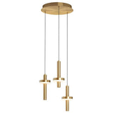 Modern Gold Cylinder LED Pendant Lighting for Kitchen Island and Living Room Adjustable Nordic Hanging Lamp