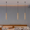Modern Gold Cylindrical LED Pendant Light Adjustable Hanging Island Lighting for Kitchen and Dining Room