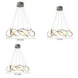 Modern Gold Dimmable LED Round Chandelier Aluminum Geometric Ceiling Light Fixture