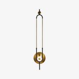 Modern Gold Ellipse Ring Marble LED Wall Sconce Tall Luxury Interior Accent Light