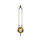 Modern Gold Ellipse Ring Marble LED Wall Sconce Tall Luxury Interior Accent Light