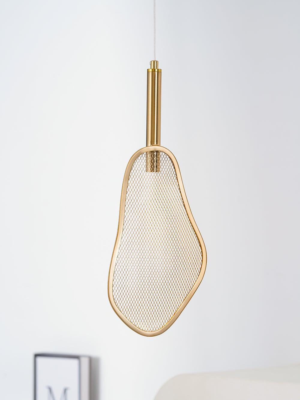 Modern Gold Fan Shape Pendant Light Integrated LED Tropical Design Chandelier