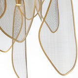 Modern Gold Fan Shape Pendant Light Integrated LED Tropical Design Chandelier