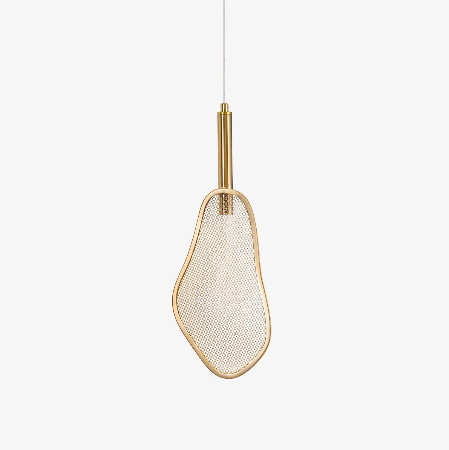 Modern Gold Fan Shape Pendant Light Integrated LED Tropical Design Chandelier