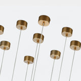 Modern Gold Fan Shape Pendant Light Integrated LED Tropical Design Chandelier
