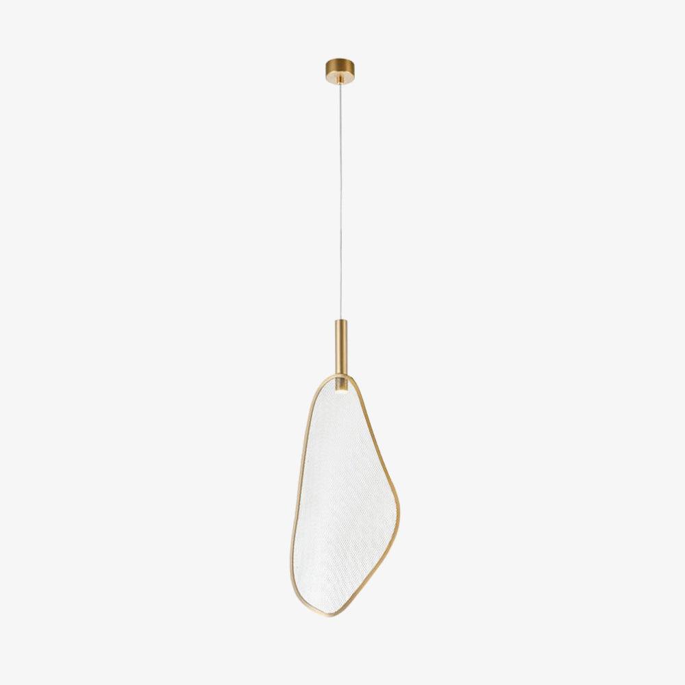 Modern Gold Fan Shape Pendant Light Integrated LED Tropical Design Chandelier