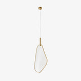 Modern Gold Fan Shape Pendant Light Integrated LED Tropical Design Chandelier