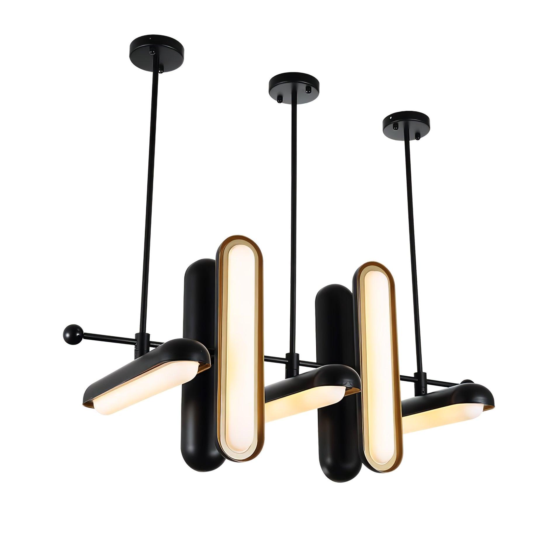 Modern Gold Glass Capsule LED Chandelier Pendant Light for Luxury Interiors