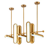 Modern Gold Glass Capsule LED Chandelier Pendant Light for Luxury Interiors