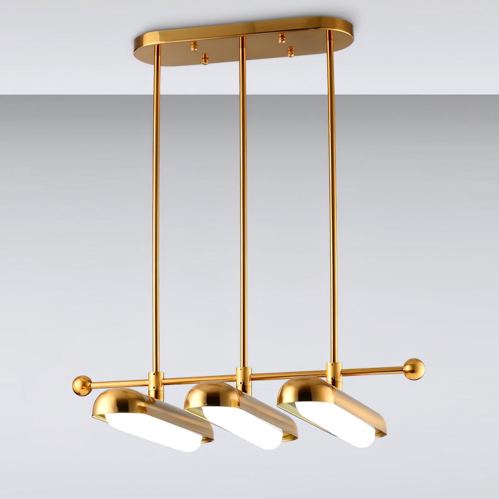 Modern Gold Glass Capsule LED Chandelier Pendant Light for Luxury Interiors