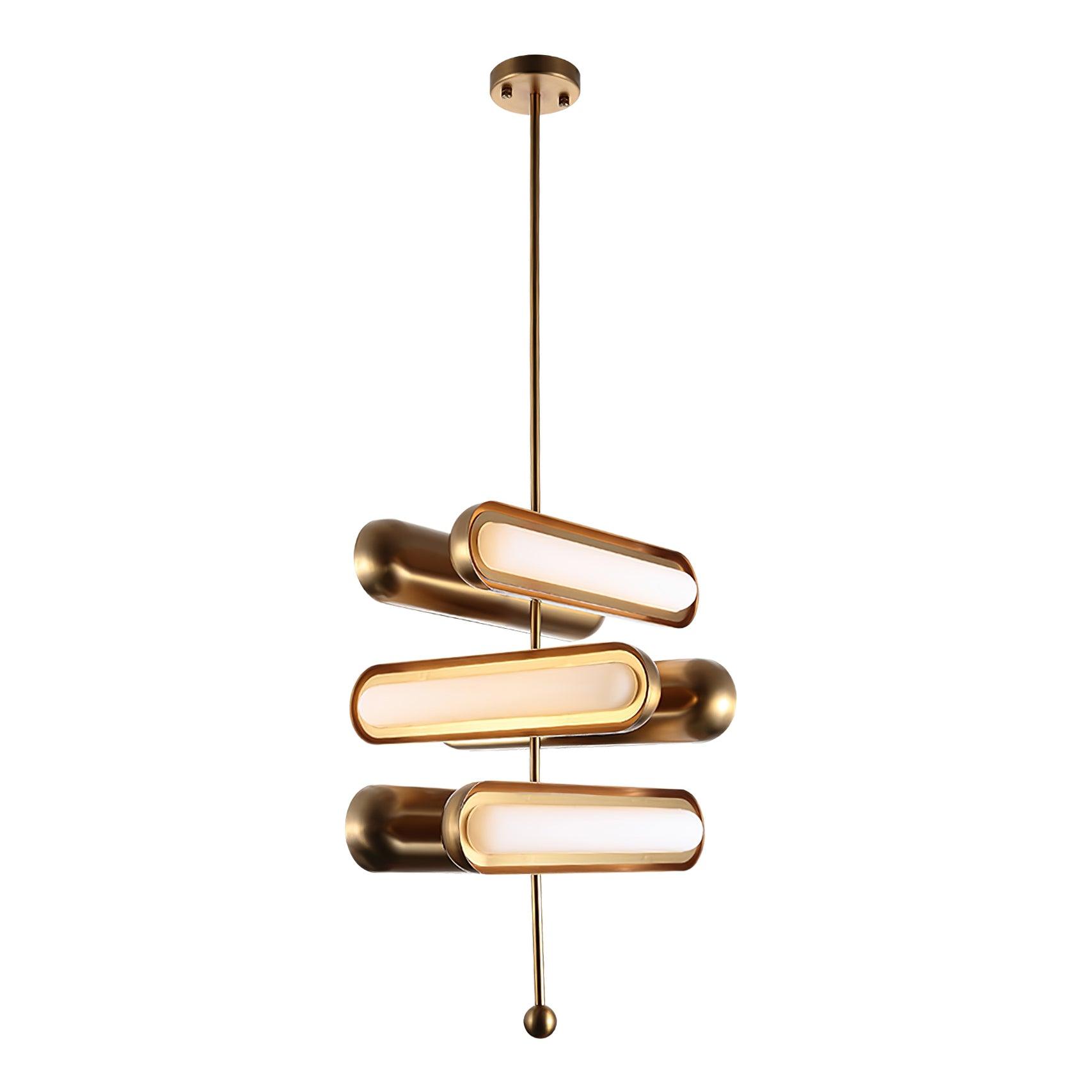 Modern Gold Glass Capsule LED Chandelier Pendant Light for Luxury Interiors