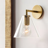 Modern Gold Glass Shade Wall Sconce LED Postmodern Minimalist Hardware Wall Lamp