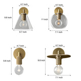 Modern Gold Glass Shade Wall Sconce LED Postmodern Minimalist Hardware Wall Lamp