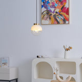 Modern Gold Globe Pendant Light with Semi White Glass Sphere for Kitchen and Dining Room