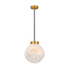 Modern Gold Globe Pendant Light with Semi White Glass Sphere for Kitchen and Dining Room