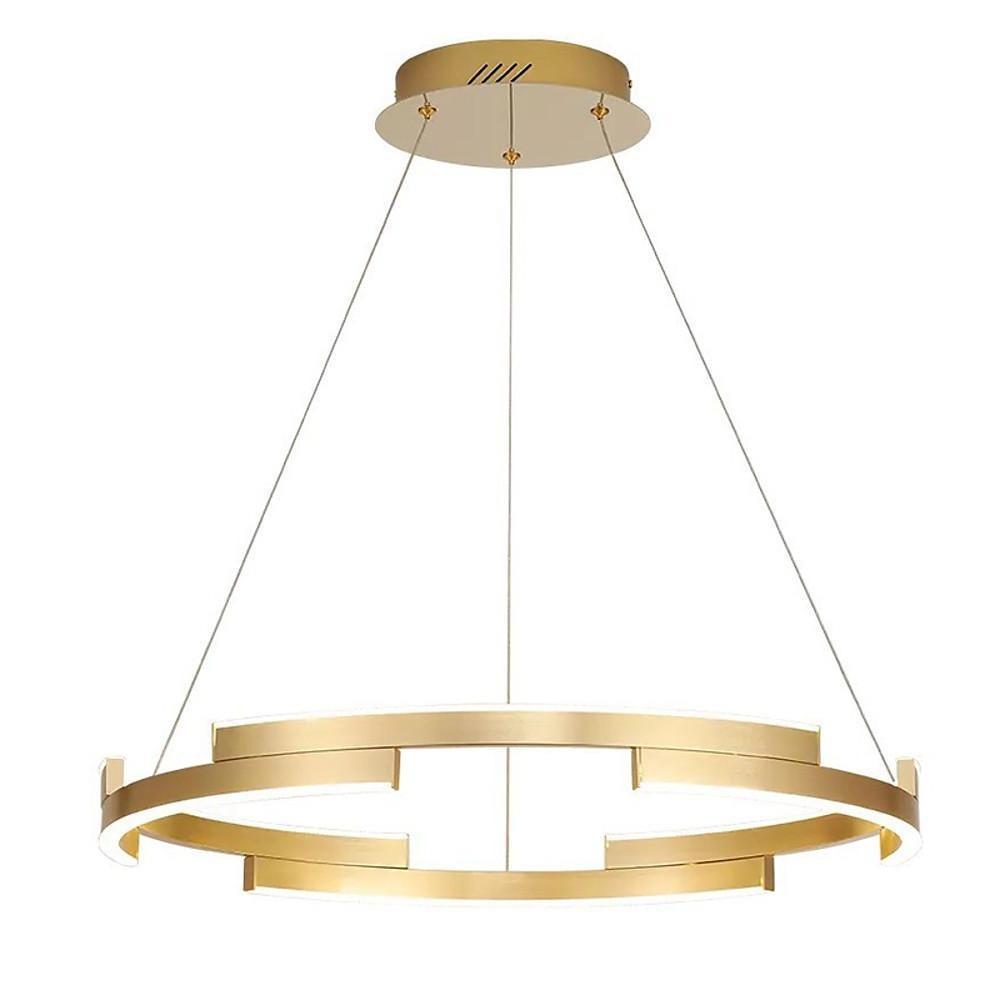 Modern Gold Interlocking Ring LED Chandelier Luxury Circular Pendant Lighting for Living Room