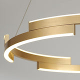 Modern Gold Interlocking Ring LED Chandelier Luxury Circular Pendant Lighting for Living Room