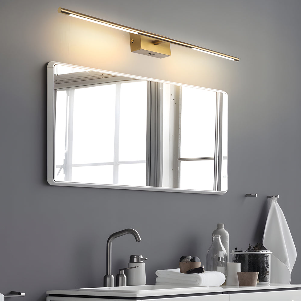 Modern Gold LED Bathroom Vanity Light Bar with Acrylic Shade in 23 and 39 Inch Options