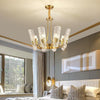 Modern Gold LED Chandelier with Glass Shades Nordic Pendant Lighting for Living Room