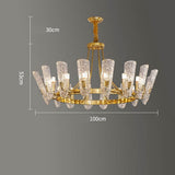 Modern Gold LED Chandelier with Glass Shades Nordic Pendant Lighting for Living Room