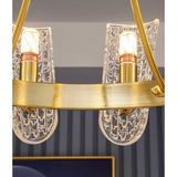 Modern Gold LED Chandelier with Glass Shades Nordic Pendant Lighting for Living Room