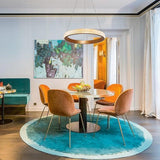 Modern Gold LED Ring Chandelier Minimalist Circular Pendant Light for Dining Room Kitchen