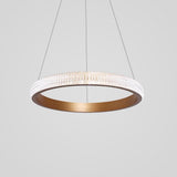 Modern Gold LED Ring Chandelier Minimalist Circular Pendant Light for Dining Room Kitchen