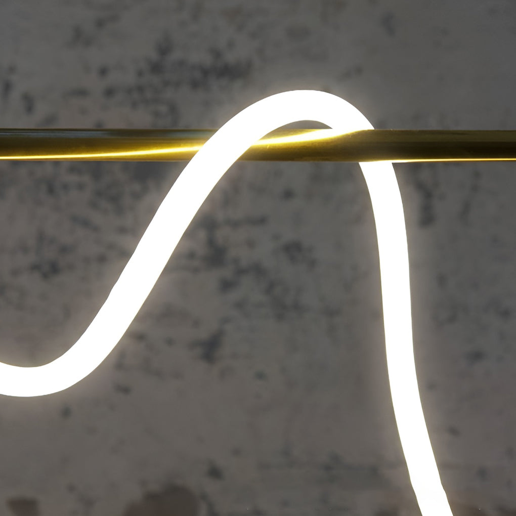Modern Gold LED Strip Chandelier Adjustable DIY Metal Pendant Light for Living Room and Bedroom