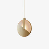 Modern Gold LED Sunset Pendant Light with Round Acrylic Shade for Living Room and Dining Areas