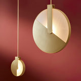 Modern Gold LED Sunset Pendant Light with Round Acrylic Shade for Living Room and Dining Areas