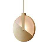 Modern Gold LED Sunset Pendant Light with Round Acrylic Shade for Living Room and Dining Areas