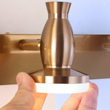 Modern Gold LED Vanity Light with 180 Degree Rotatable Heads and Adjustable Bathroom Wall Fixture