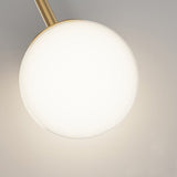Modern Gold LED Wall Sconce 2 Light Fixture with Acrylic Ring and Frosted Globe