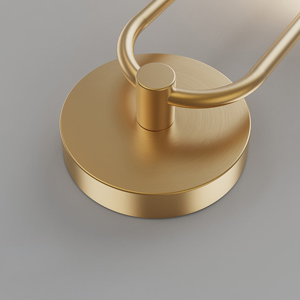 Modern Gold LED Wall Sconce 2 Light Fixture with Acrylic Ring and Frosted Globe