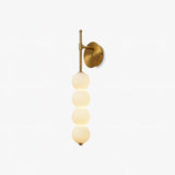 Modern Gold LED Wall Sconce with Hand Blown Opal Glass Globe Spheres