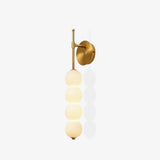 Modern Gold LED Wall Sconce with Hand Blown Opal Glass Globe Spheres