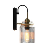 Modern Gold LED Wall Sconce with Wavy Glass Shade Elegant Round Funnel Indoor Lighting Fixture