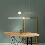 Modern Gold Linear Chandelier with Glass Spherical Shades for Dining Room and Kitchen Island