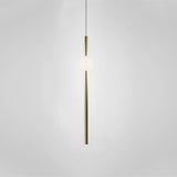 Modern Gold Linear Chandelier with Glass Spherical Shades for Dining Room and Kitchen Island