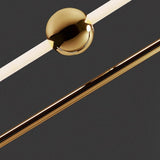 Modern Gold Linear Chandelier with Glass Spherical Shades for Dining Room and Kitchen Island