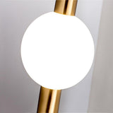 Modern Gold Linear Chandelier with Glass Spherical Shades for Dining Room and Kitchen Island