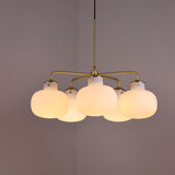 Modern Gold Metal and Opal Glass Globe Pendant Light for Contemporary Interiors