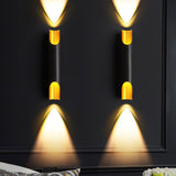 Modern Gold Minimalist Straight Wall Sconce Dual Light Fixture for Bedroom and Hallway