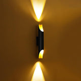 Modern Gold Minimalist Straight Wall Sconce Dual Light Fixture for Bedroom and Hallway