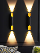 Modern Gold Minimalist Straight Wall Sconce Dual Light Fixture for Bedroom and Hallway