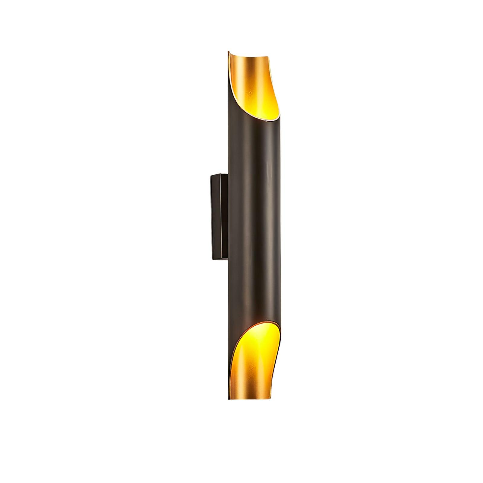 Modern Gold Minimalist Straight Wall Sconce Dual Light Fixture for Bedroom and Hallway
